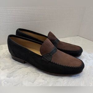 Moreschi Italy Men’s Size 10.5 Brown Black Leather Loafer Dress‎ Shoes Old Money